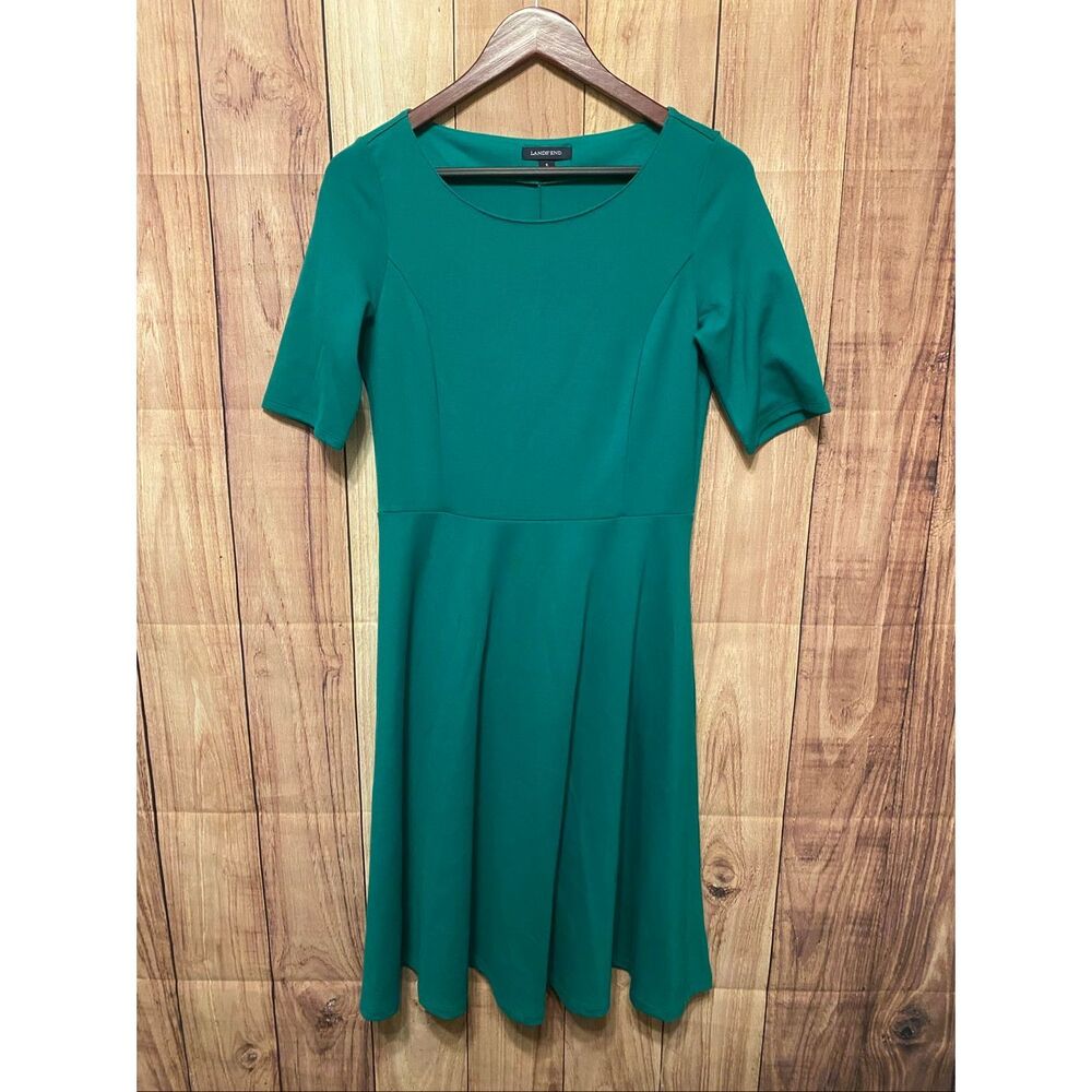 Lands’ End Small 6-8 green summer dress short sleeve